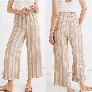 Madewell Wide Leg Cropped Linen Pants